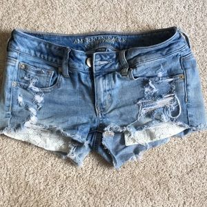American Eagle Ripped Jean Shorts Size 2